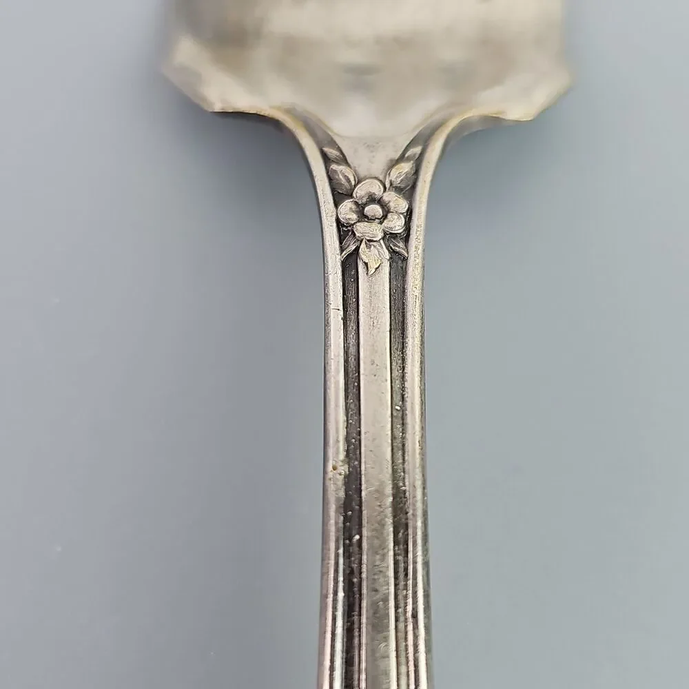Sheffield Mother of Pearl Shell Handle Silver Plate Cold Meat Serving Fork 8.5in